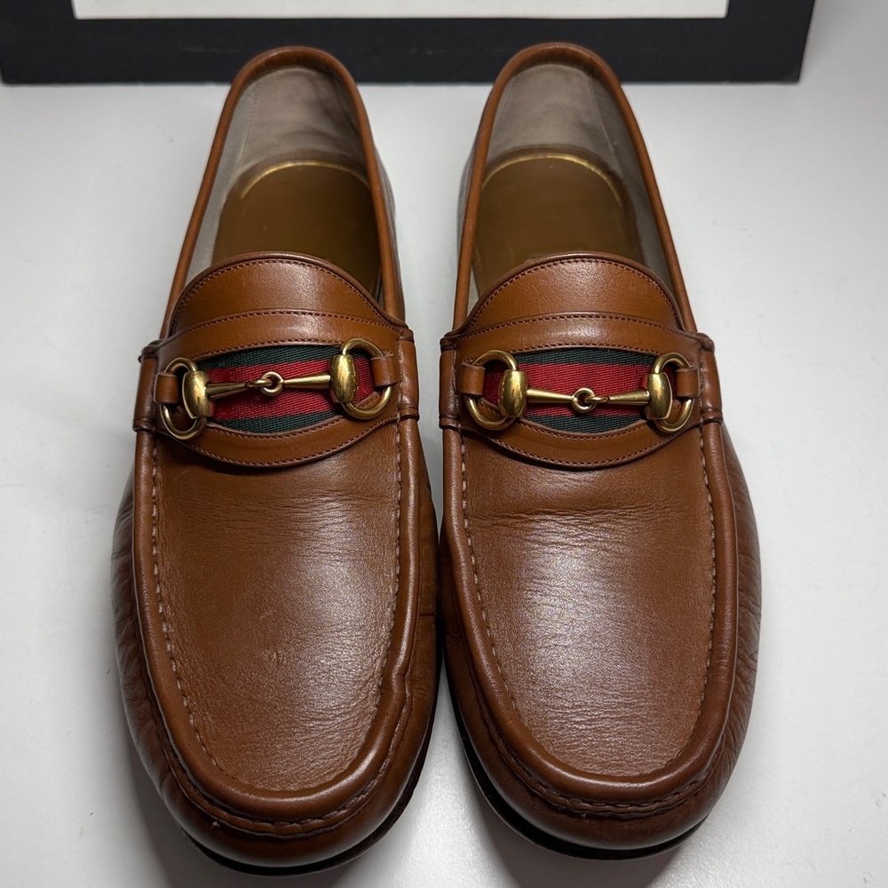 Gucci 60th Anniversary Horsebit 1953 Web Stripe Loafers Men’s Size US 8.5 - Picture 10 of 16